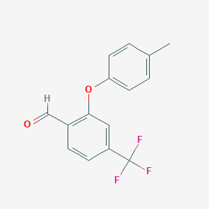 molecular formula C15H11F3O2 B8255433 2-(p-Tolyloxy)-4-(trifluoromethyl)benzaldehyde 