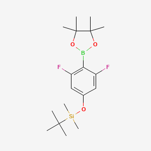 Tert-butyl(3,5-difluoro-4-(4,4,5,5-tetramethyl-1,3,2-dioxaborolan-2-yl)phenoxy)dimethylsilane