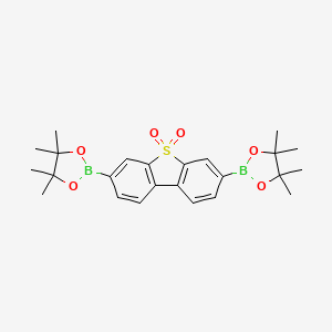 molecular formula C24H30B2O6S B8255552 3,7-双(4,4,5,5-四甲基-1,3,2-二氧杂硼环-2-基)二苯并[b,d]噻吩-5,5-二氧化物 