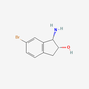 molecular formula C9H10BrNO B8255554 (1S,2R)-1-Amino-6-bromo-2,3-dihydro-1H-inden-2-ol 