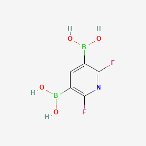 molecular formula C5H5B2F2NO4 B8255561 (2,6-Difluoropyridine-3,5-diyl)diboronic acid 