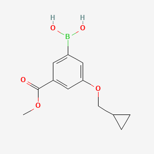 molecular formula C12H15BO5 B8255599 (3-(Cyclopropylmethoxy)-5-(methoxycarbonyl)phenyl)boronic acid 