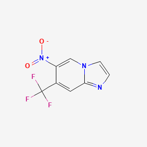 molecular formula C8H4F3N3O2 B8255626 6-Nitro-7-(trifluoromethyl)imidazo[1,2-a]pyridine 