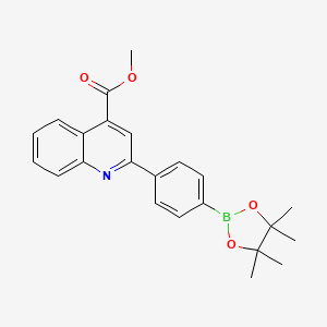 molecular formula C23H24BNO4 B8255649 Methyl 2-(4-(4,4,5,5-tetramethyl-1,3,2-dioxaborolan-2-yl)phenyl)quinoline-4-carboxylate 