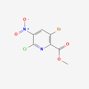 molecular formula C7H4BrClN2O4 B8255686 Methyl 3-bromo-6-chloro-5-nitropyridine-2-carboxylate 