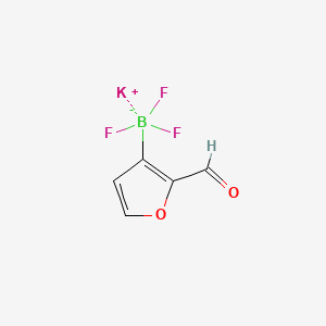 molecular formula C5H3BF3KO2 B8255694 Potassium trifluoro(2-formylfuran-3-yl)boranuide 