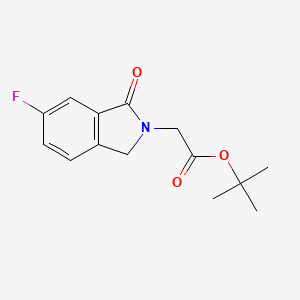 molecular formula C14H16FNO3 B8255782 tert-butyl 2-(5-fluoro-3-oxo-1H-isoindol-2-yl)acetate 