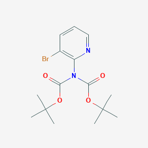 molecular formula C15H21BrN2O4 B8255793 tert-butyl N-(3-bromopyridin-2-yl)-N-[(2-methylpropan-2-yl)oxycarbonyl]carbamate 