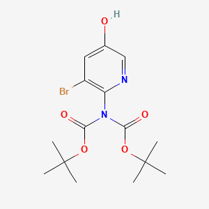 tert-butyl N-(3-bromo-5-hydroxypyridin-2-yl)-N-[(2-methylpropan-2-yl)oxycarbonyl]carbamate