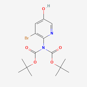 molecular formula C15H21BrN2O5 B8255797 tert-butyl N-(3-bromo-5-hydroxypyridin-2-yl)-N-[(2-methylpropan-2-yl)oxycarbonyl]carbamate 