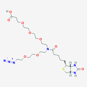 molecular formula C25H44N6O9S B8255837 3-[2-[2-[2-[5-[(3aR,4R,6aS)-2-oxo-1,3,3a,4,6,6a-hexahydrothieno[3,4-d]imidazol-4-yl]pentanoyl-[2-[2-(2-azidoethoxy)ethoxy]ethyl]amino]ethoxy]ethoxy]ethoxy]propanoic acid 