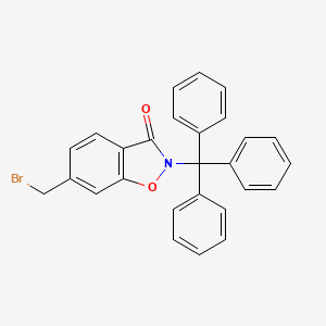 molecular formula C27H20BrNO2 B8255853 6-(bromomethyl)-2-triphenylmethyl-1,2-benzisoxazol-3(2H)-one 