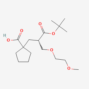 molecular formula C17H30O6 B8255964 1-[(S)-2-(tert-Butoxycarbonyl)-3-(2-methoxyethoxy)propyl]cyclopentanecarboxylic acid 