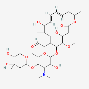 molecular formula C35H59NO13 B8256056 2-[6-[[5-[(4,5-Dihydroxy-4,6-dimethyl-2-oxanyl)oxy]-4-(dimethylamino)-3-hydroxy-6-methyl-2-oxanyl]oxy]-4,10-dihydroxy-5-methoxy-9,16-dimethyl-2-oxo-1-oxacyclohexadeca-11,13-dien-7-yl]acetaldehyde 