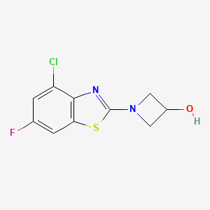 molecular formula C10H8ClFN2OS B8256099 1-(4-Chloro-6-fluoro-1,3-benzothiazol-2-yl)azetidin-3-ol 