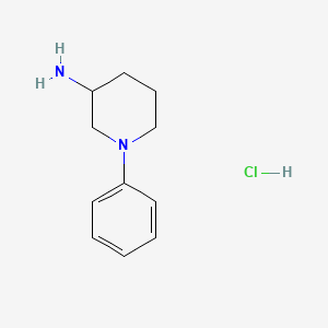molecular formula C11H17ClN2 B8256108 1-Phenylpiperidin-3-amine;hydrochloride 