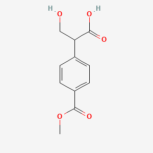 molecular formula C11H12O5 B8256126 3-Hydroxy-2-(4-methoxycarbonylphenyl)propanoic acid 