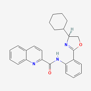 molecular formula C25H25N3O2 B8256135 N-[2-[(4S)-4-cyclohexyl-4,5-dihydro-1,3-oxazol-2-yl]phenyl]quinoline-2-carboxamide 