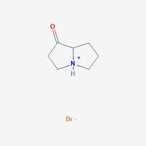 molecular formula C7H12BrNO B8256217 3,4,5,6,7,8-hexahydro-2H-pyrrolizin-4-ium-1-one;bromide 