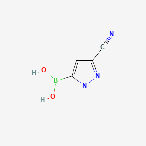 molecular formula C5H6BN3O2 B8256233 (3-Cyano-1-methyl-1H-pyrazol-5-yl)boronic acid 