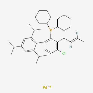 molecular formula C37H54ClPPd+2 B8256316 Chloro(crotyl)(2-dicyclohexylphosphino-2',4',6'-triisopropyl-1,1'-biphenyl) palladium(II) CAS No. 1798782-02-1