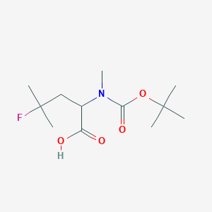 molecular formula C12H22FNO4 B8256327 4-Fluoro-4-methyl-2-[methyl-[(2-methylpropan-2-yl)oxycarbonyl]amino]pentanoic acid CAS No. 156047-44-8