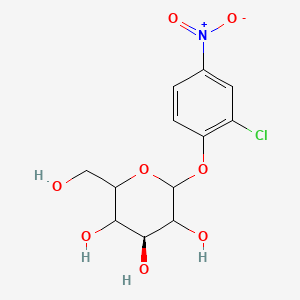 molecular formula C12H14ClNO8 B8256385 (4S)-2-(2-chloro-4-nitrophenoxy)-6-(hydroxymethyl)oxane-3,4,5-triol 
