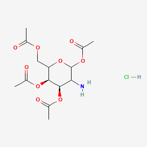 molecular formula C14H22ClNO9 B8256433 [(3R,4R)-3,4,6-triacetyloxy-5-aminooxan-2-yl]methyl acetate;hydrochloride 