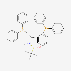 molecular formula C37H39NOP2S B8256498 [S(R)]-N-[(1S)-2-(Diphenylphosphanyl)-1-(2-(diphenylphosphanyl)phenyl)ethyl]-N,2-dimethyl-2-propanesulfinamide 