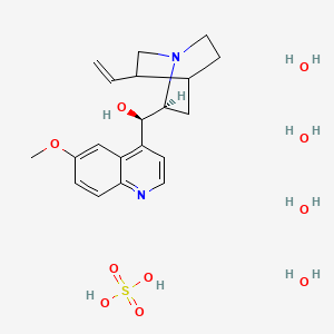 molecular formula C20H34N2O10S B8256551 (R)-[(2S)-5-ethenyl-1-azabicyclo[2.2.2]octan-2-yl]-(6-methoxyquinolin-4-yl)methanol;sulfuric acid;tetrahydrate 