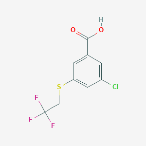 molecular formula C9H6ClF3O2S B8256602 3-Chloro-5-(2,2,2-trifluoroethylsulfanyl)benzoic acid 