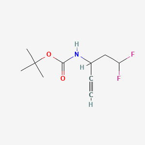molecular formula C10H15F2NO2 B8256613 tert-butyl N-(5,5-difluoropent-1-yn-3-yl)carbamate 