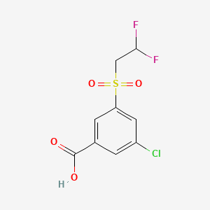 molecular formula C9H7ClF2O4S B8256629 3-Chloro-5-(2,2-difluoroethylsulfonyl)benzoic acid 