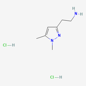 molecular formula C7H15Cl2N3 B8256673 2-(1,5-Dimethylpyrazol-3-yl)ethanamine;dihydrochloride 