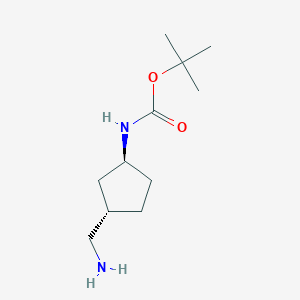 molecular formula C11H22N2O2 B8256821 tert-butyl N-[(1S,3S)-3-(aminomethyl)cyclopentyl]carbamate 
