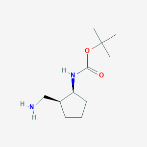 molecular formula C11H22N2O2 B8256826 tert-butyl ((1S,2S)-2-(aminomethyl)cyclopentyl)carbamate 