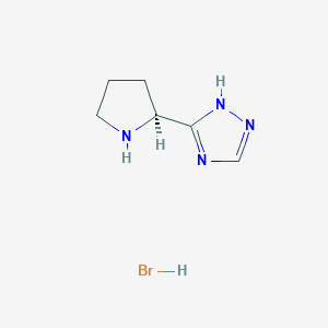 molecular formula C6H11BrN4 B8256844 (S)-5-(Pyrrolidin-2-yl)-1H-1,2,4-triazole hydrobromide 