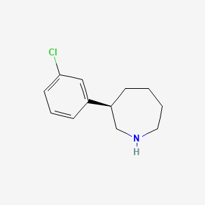 molecular formula C12H16ClN B8256869 (R)-3-(3-chlorophenyl)azepane 