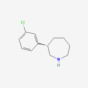 molecular formula C12H16ClN B8256874 (S)-3-(3-chlorophenyl)azepane 