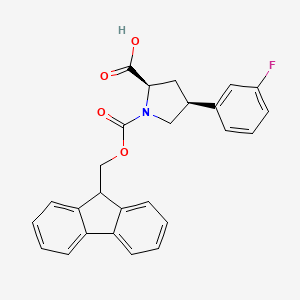 molecular formula C26H22FNO4 B8256911 (2R,4S)-1-(((9H-fluoren-9-yl)methoxy)carbonyl)-4-(3-fluorophenyl)pyrrolidine-2-carboxylic acid 