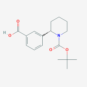 molecular formula C17H23NO4 B8256923 (S)-3-(1-(tert-butoxycarbonyl)piperidin-2-yl)benzoic acid 