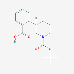 molecular formula C17H23NO4 B8256926 (R)-2-(1-(tert-butoxycarbonyl)piperidin-3-yl)benzoic acid 