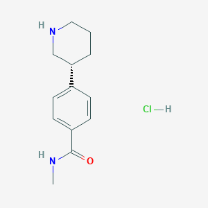 molecular formula C13H19ClN2O B8256974 (R)-N-methyl-4-(piperidin-3-yl)benzamide hydrochloride 