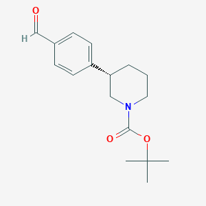 molecular formula C17H23NO3 B8256978 tert-butyl (S)-3-(4-formylphenyl)piperidine-1-carboxylate 