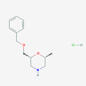 molecular formula C13H20ClNO2 B8256993 (2R,6R)-2-((benzyloxy)methyl)-6-methylmorpholine hydrochloride 