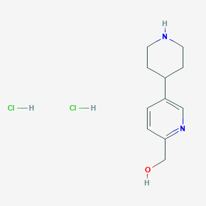 molecular formula C11H18Cl2N2O B8257011 (5-(Piperidin-4-yl)pyridin-2-yl)methanol dihydrochloride 
