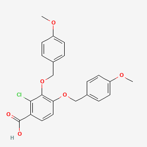 molecular formula C23H21ClO6 B8257062 2-氯-3,4-双((4-甲氧基苄基)氧基)苯甲酸 