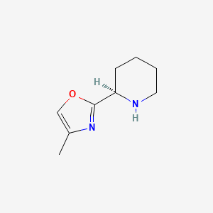 molecular formula C9H14N2O B8257089 (R)-4-Methyl-2-(piperidin-2-yl)oxazole 