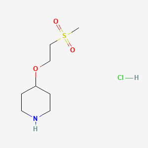 molecular formula C8H18ClNO3S B8257092 4-(2-(Methylsulfonyl)ethoxy)piperidine hydrochloride 