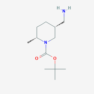 molecular formula C12H24N2O2 B8257107 tert-Butyl (2R,5R)-5-(aminomethyl)-2-methylpiperidine-1-carboxylate 